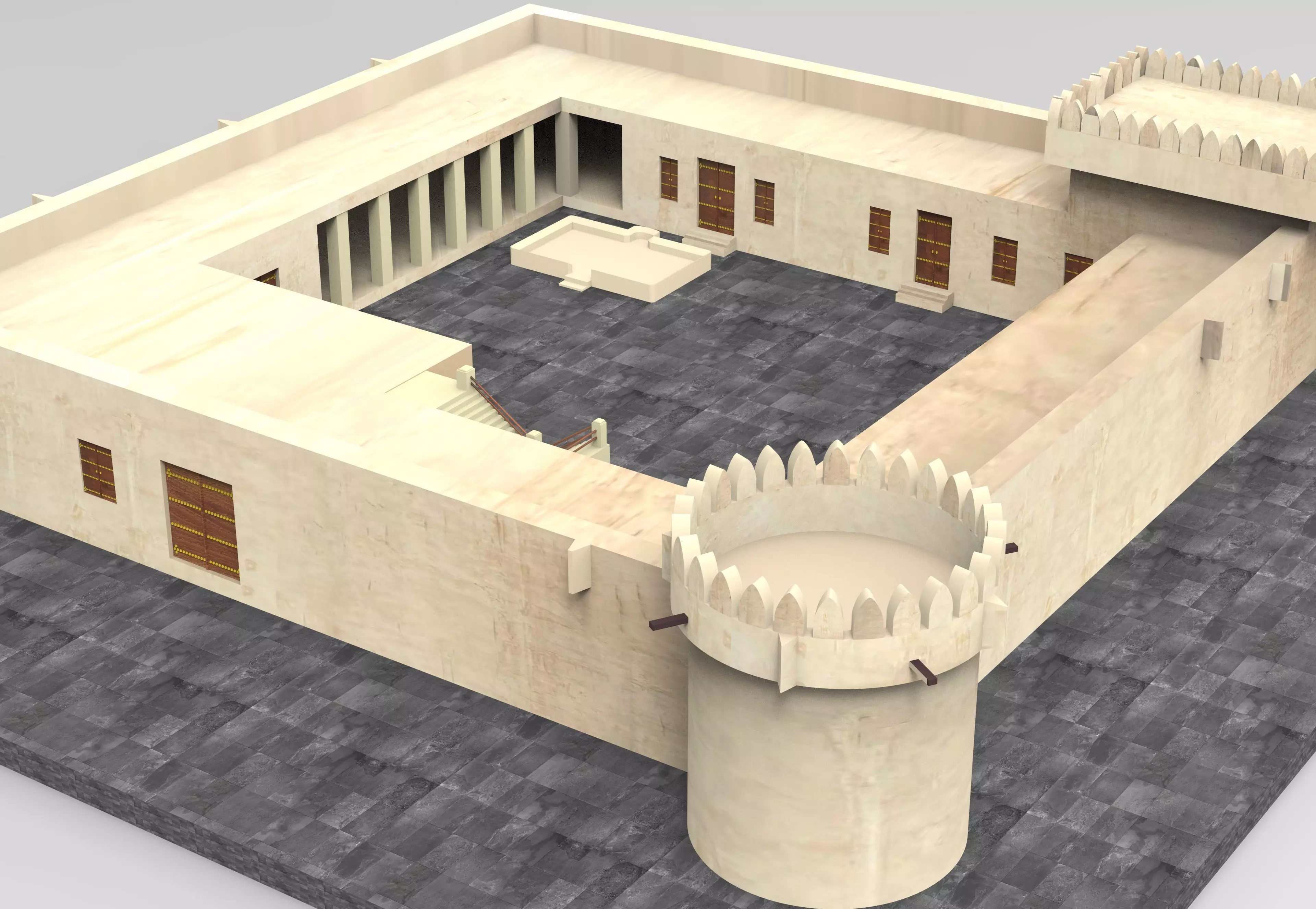 Al Koot Fort Qatar 3d Model  3D print model_11