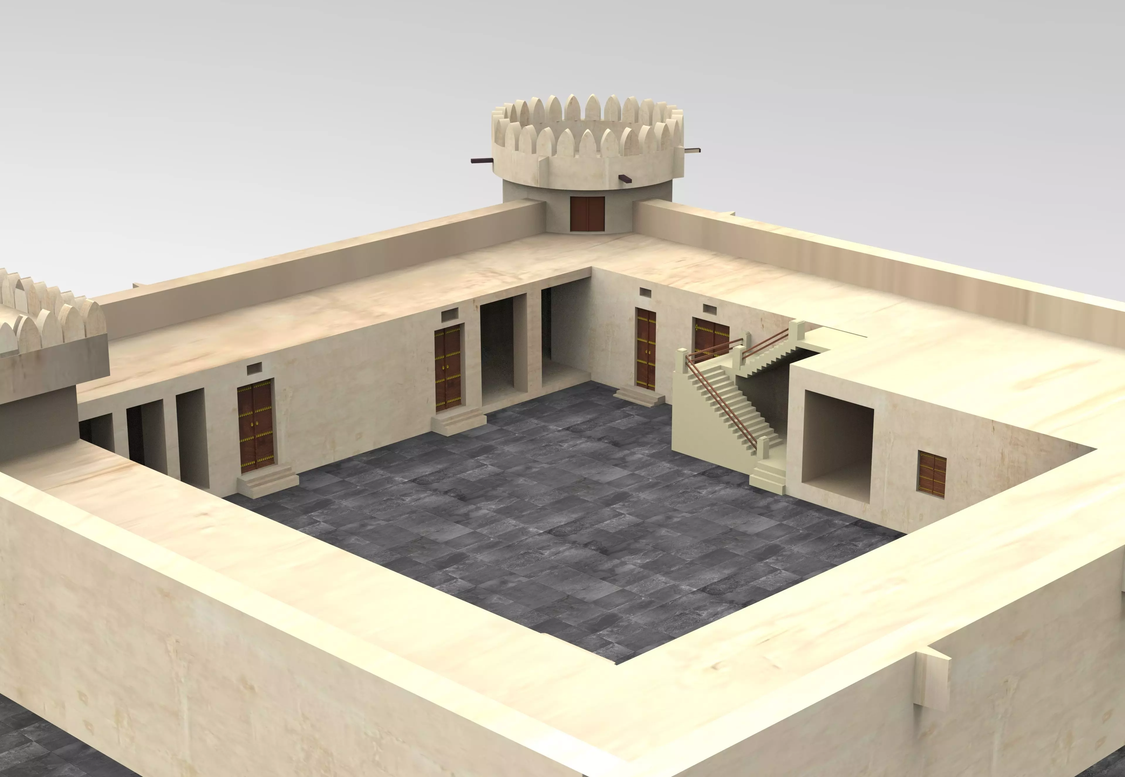 Al Koot Fort Qatar 3d Model  3D print model_1