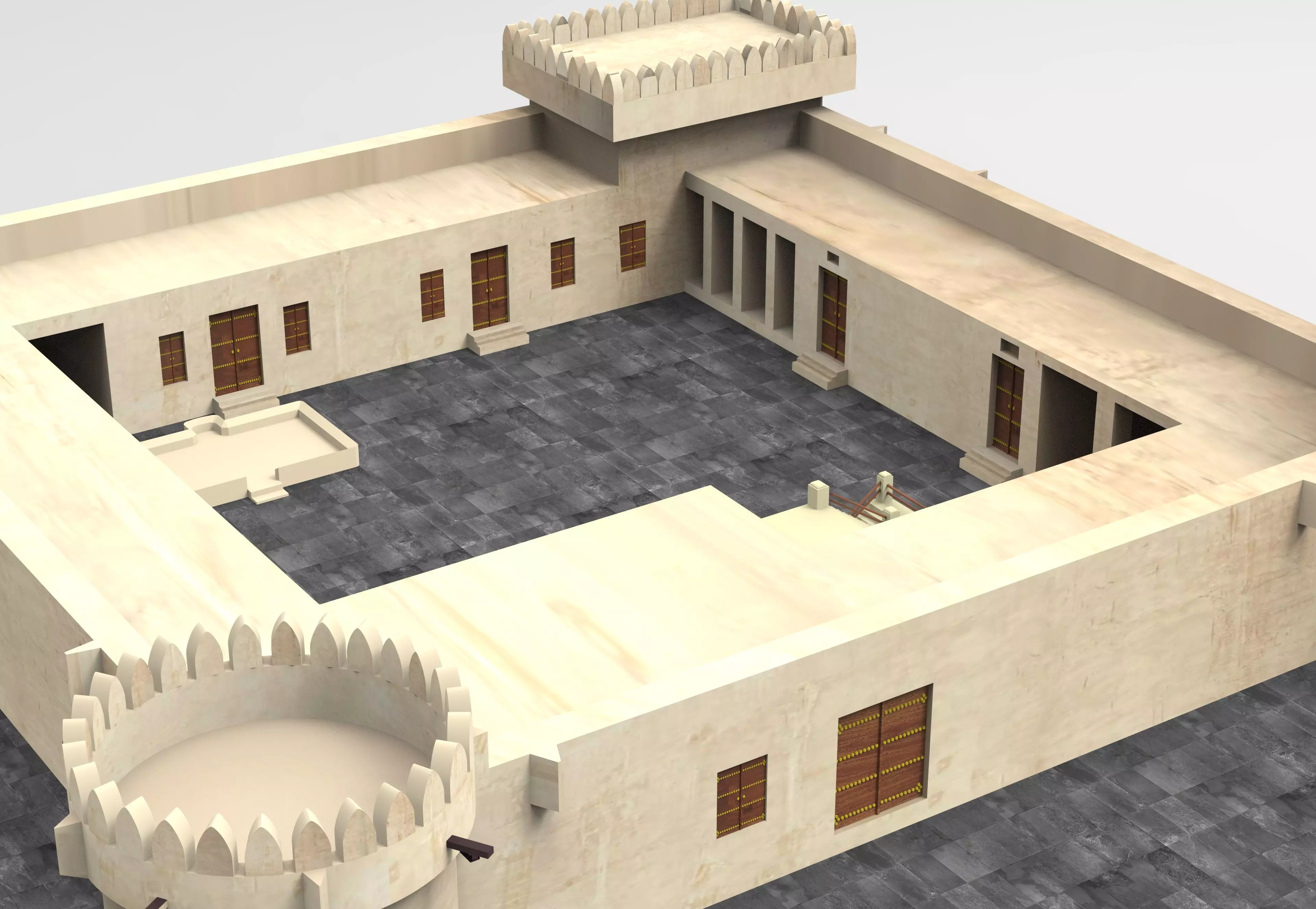 Al Koot Fort Qatar 3d Model  3D print model_3