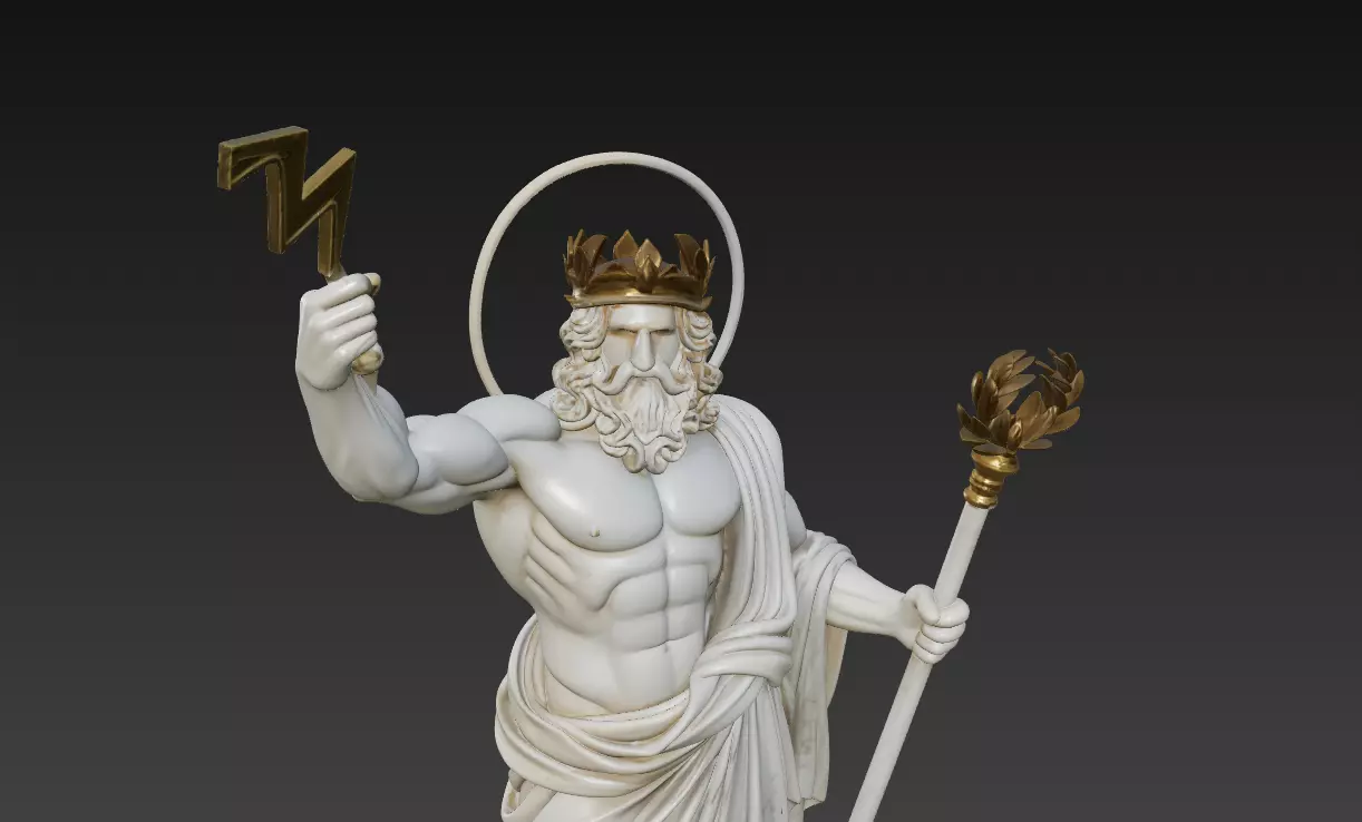 Zeus - Divine Ruler of Olympus 3D Model 3D print model_3