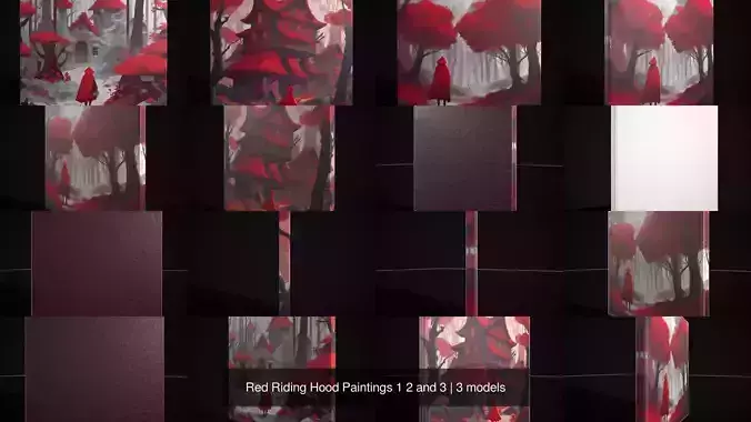 Red Riding Hood Paintings 1 2 and 3