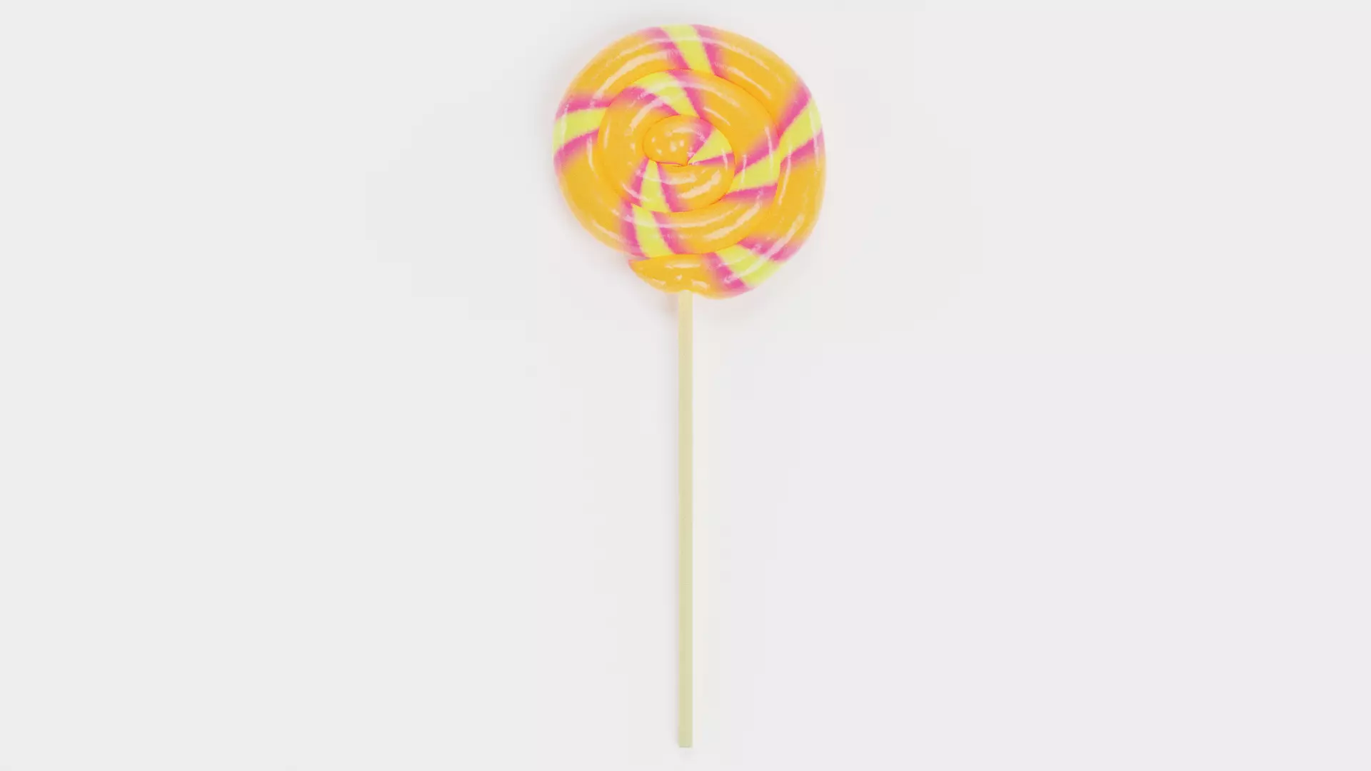 Lollipop V2 - Striped Swirl Pop Candy on Stick 3D model