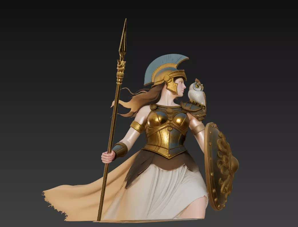 Athena - Guardian Goddess of Wisdom 3D Model 3D print model_2