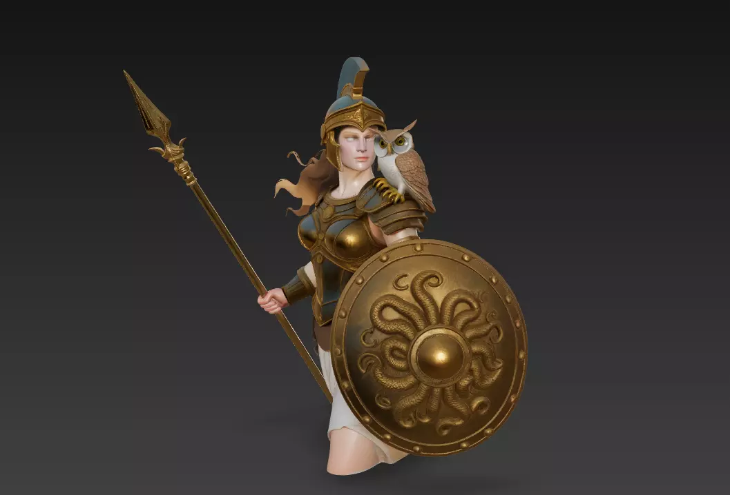Athena - Guardian Goddess of Wisdom 3D Model 3D print model_3