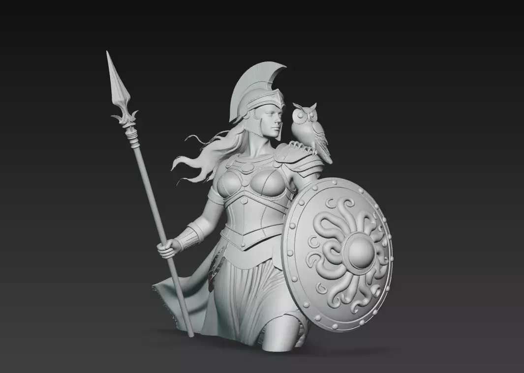Athena - Guardian Goddess of Wisdom 3D Model 3D print model_6