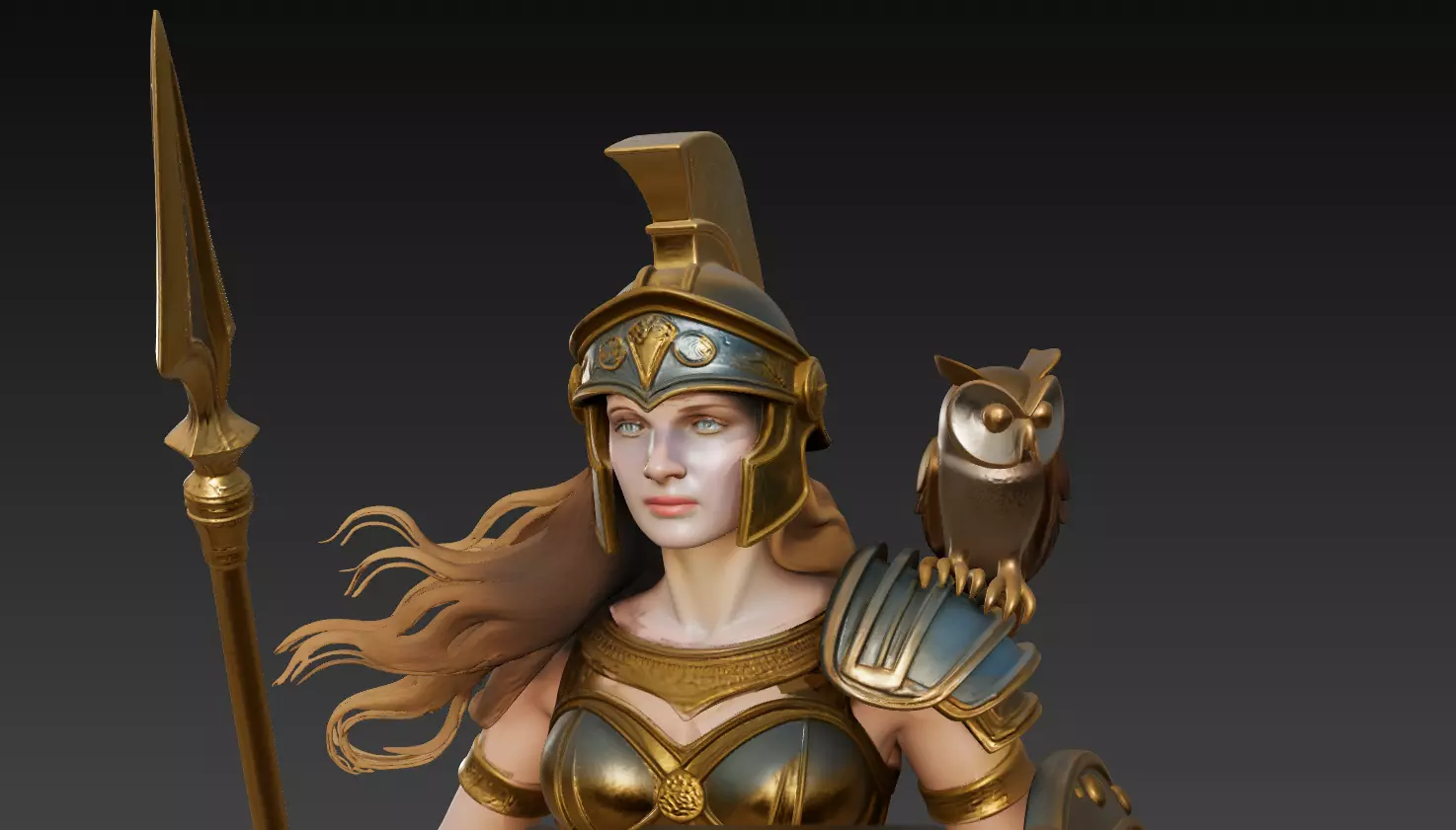 Athena - Divine Warrior of Wisdom 3D Model 3D print model_1