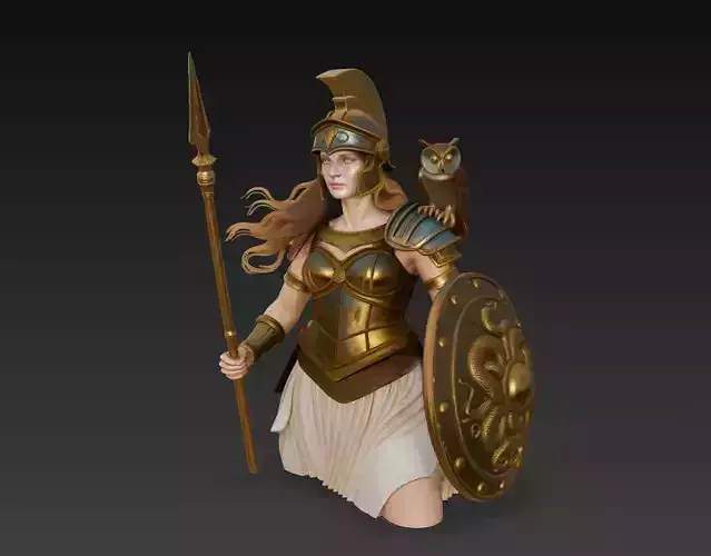 Athena - Divine Warrior of Wisdom 3D Model 3D print model