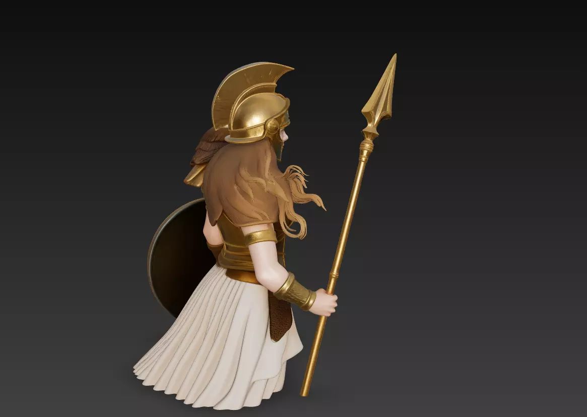 Athena - Divine Warrior of Wisdom 3D Model 3D print model_3