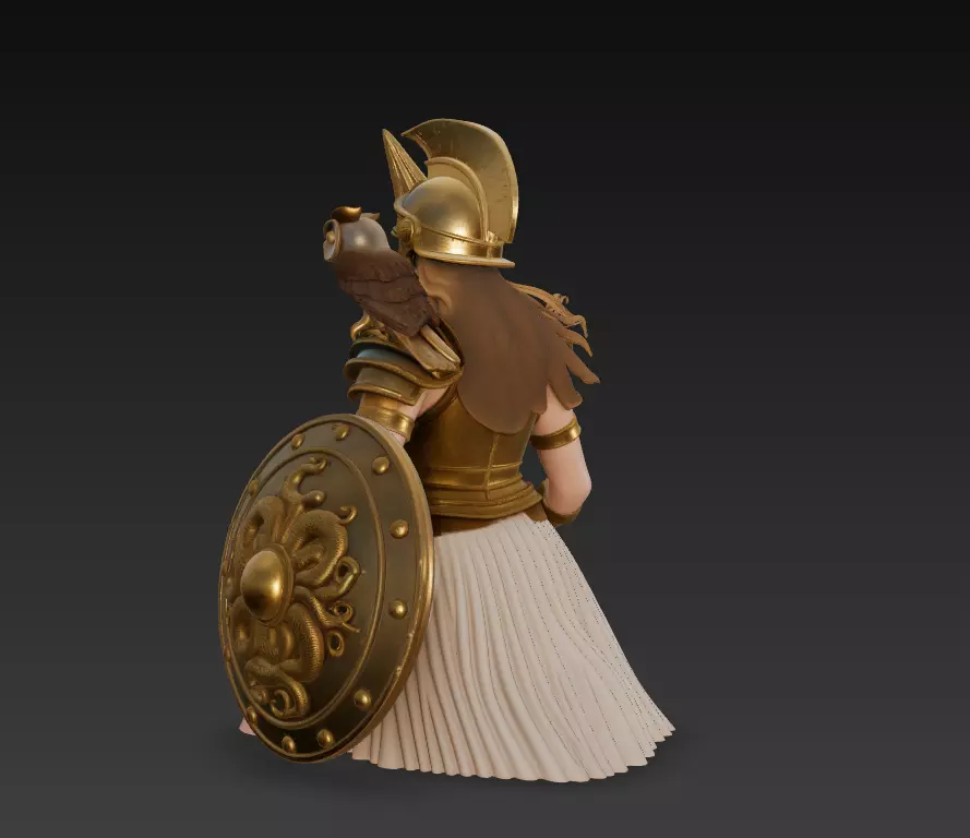 Athena - Divine Warrior of Wisdom 3D Model 3D print model_4