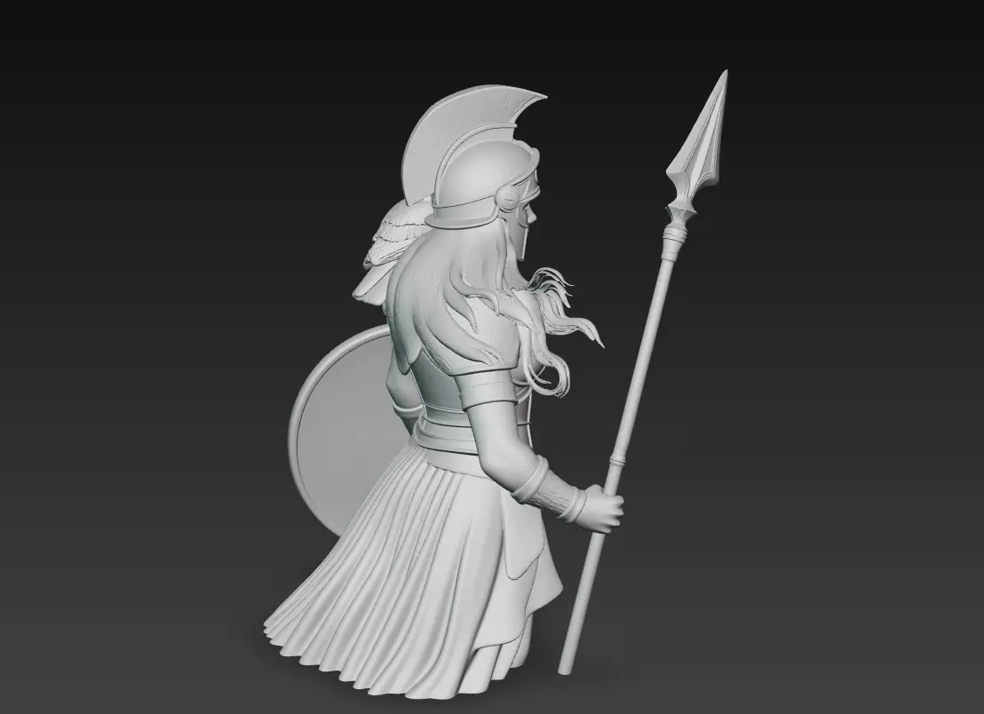 Athena - Divine Warrior of Wisdom 3D Model 3D print model_11