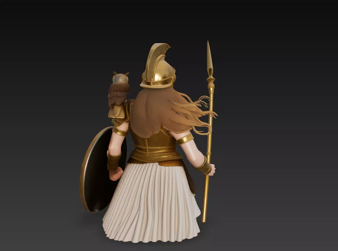 Athena - Divine Warrior of Wisdom 3D Model 3D print model_5