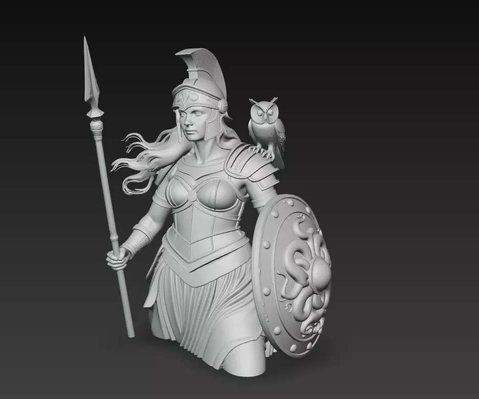 Athena - Divine Warrior of Wisdom 3D Model 3D print model_7