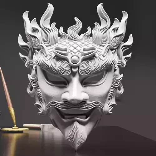 Dragon Samurai Mask Paintable