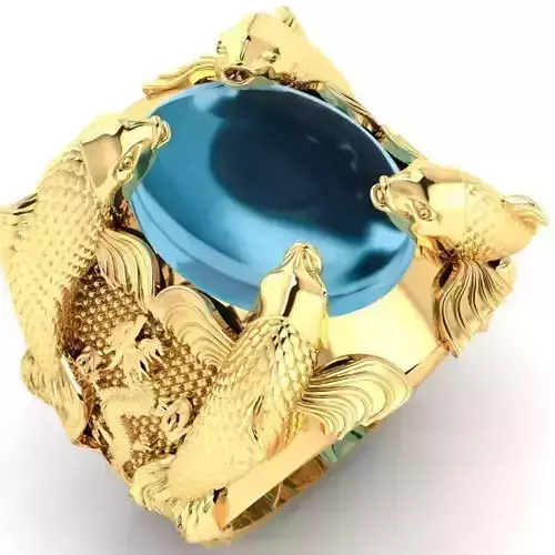 carp fish ring 3D print model