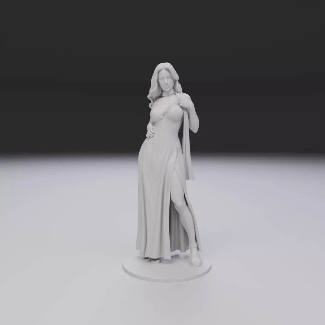 pin up woman dress model  3D print model_15