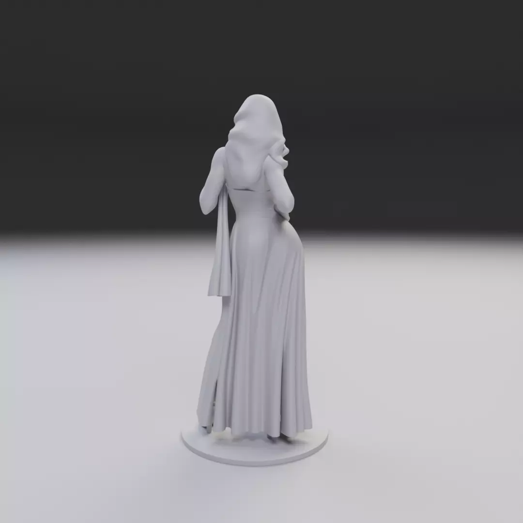 pin up woman dress model  3D print model_5