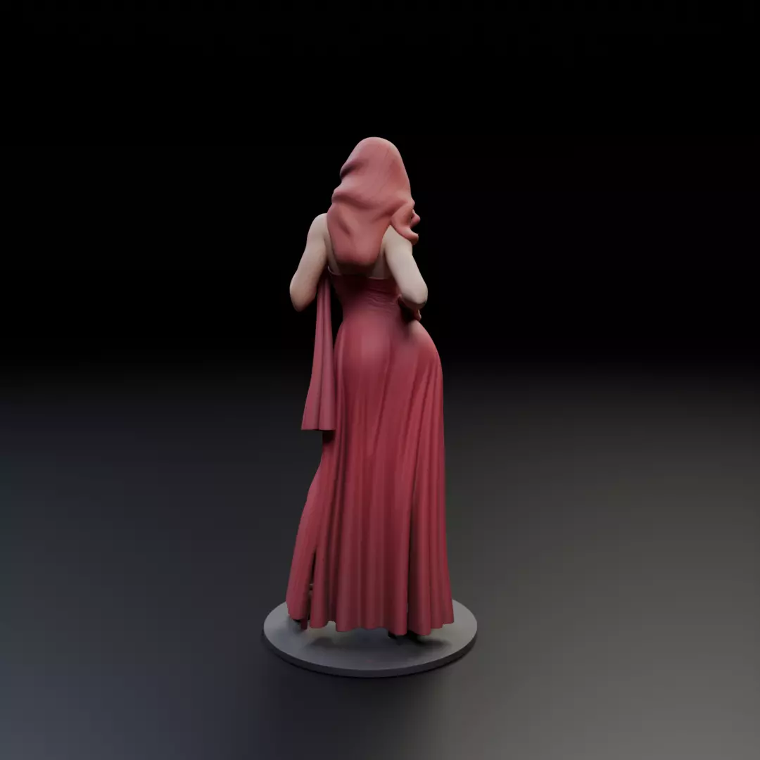 pin up woman dress model  3D print model_6