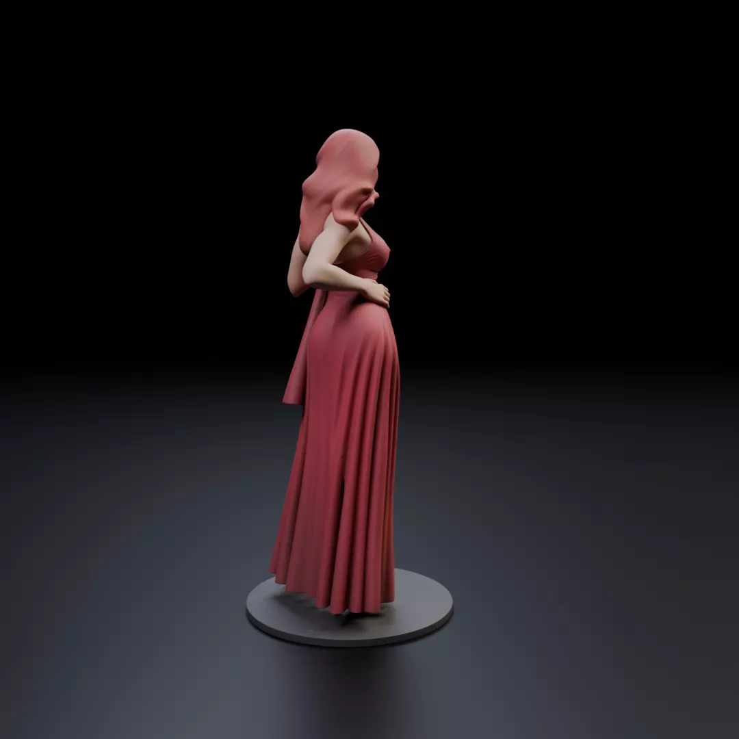 pin up woman dress model  3D print model_14