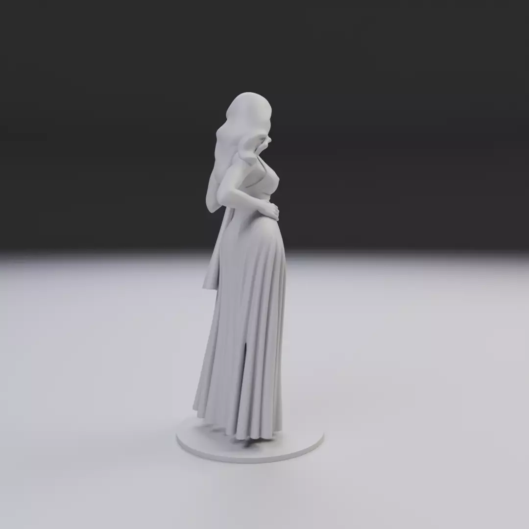 pin up woman dress model  3D print model_13