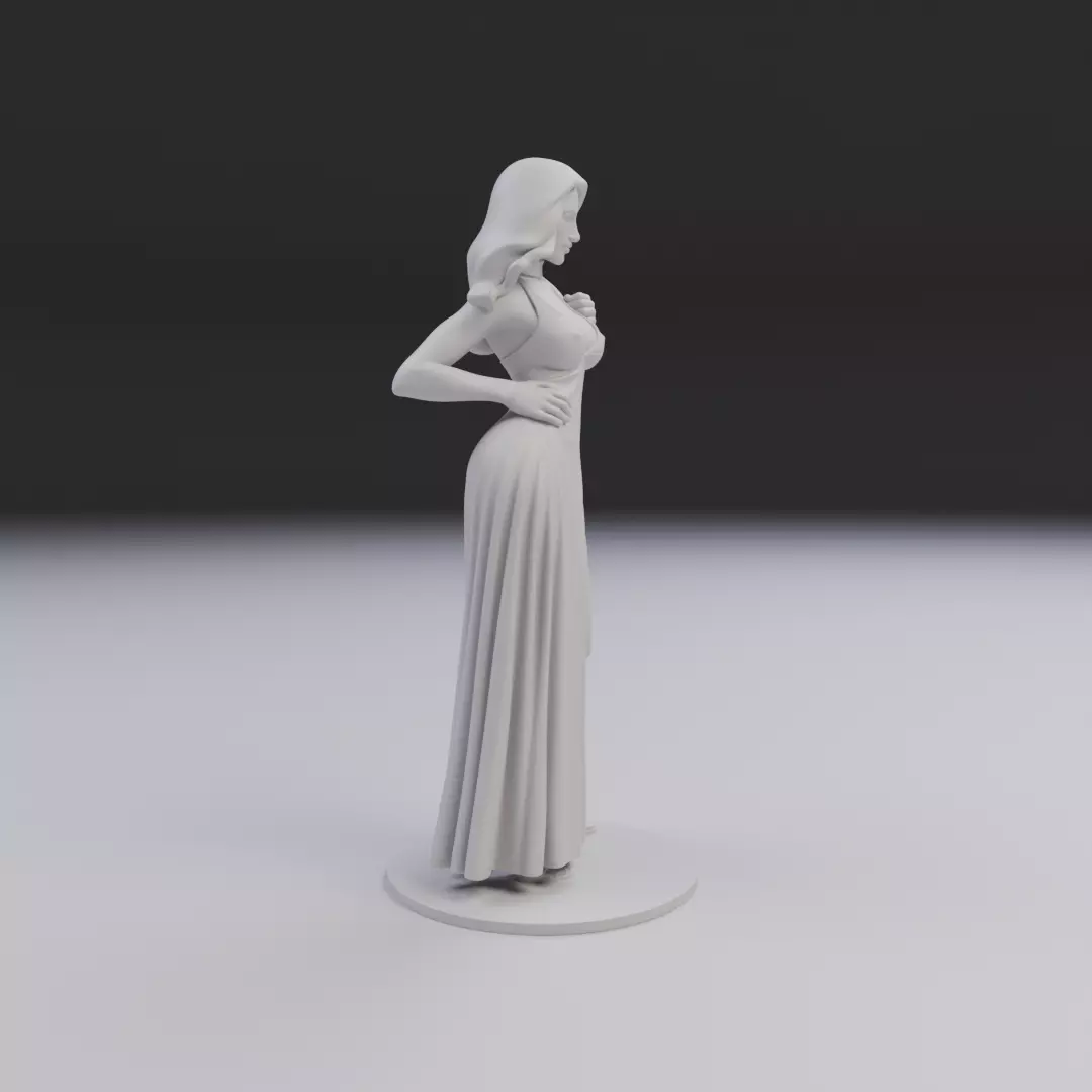 pin up woman dress model  3D print model_1