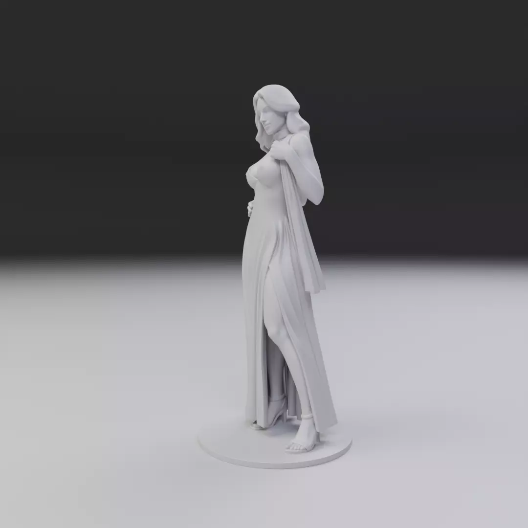 pin up woman dress model  3D print model_9