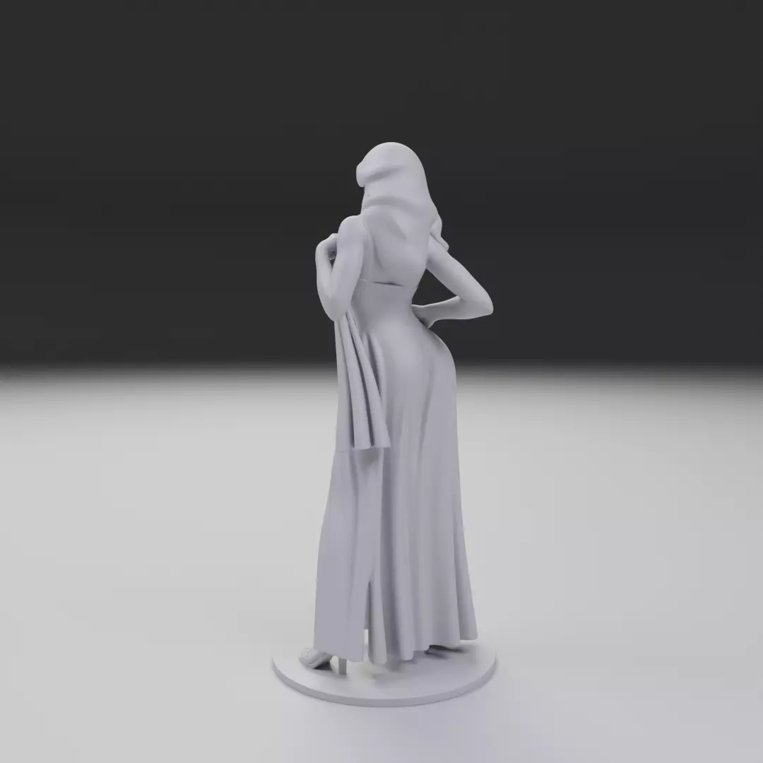 pin up woman dress model  3D print model_7
