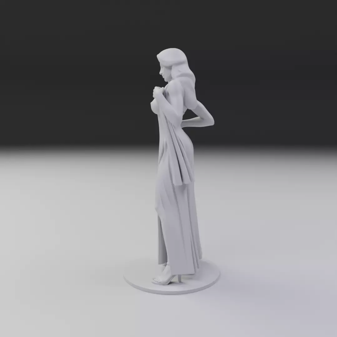 pin up woman dress model  3D print model_3