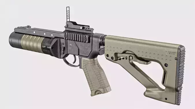 GL 40 Grenade Launcher Low-poly 3D model