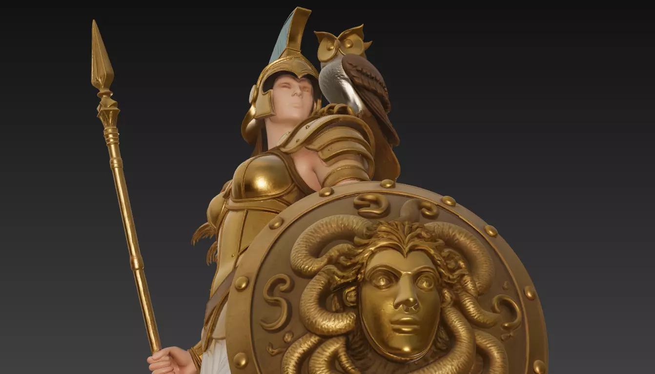 Athena - Goddess of Wisdom and War 3D Model 3D print model_1