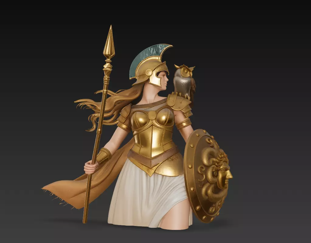Athena - Goddess of Wisdom and War 3D Model 3D print model_2