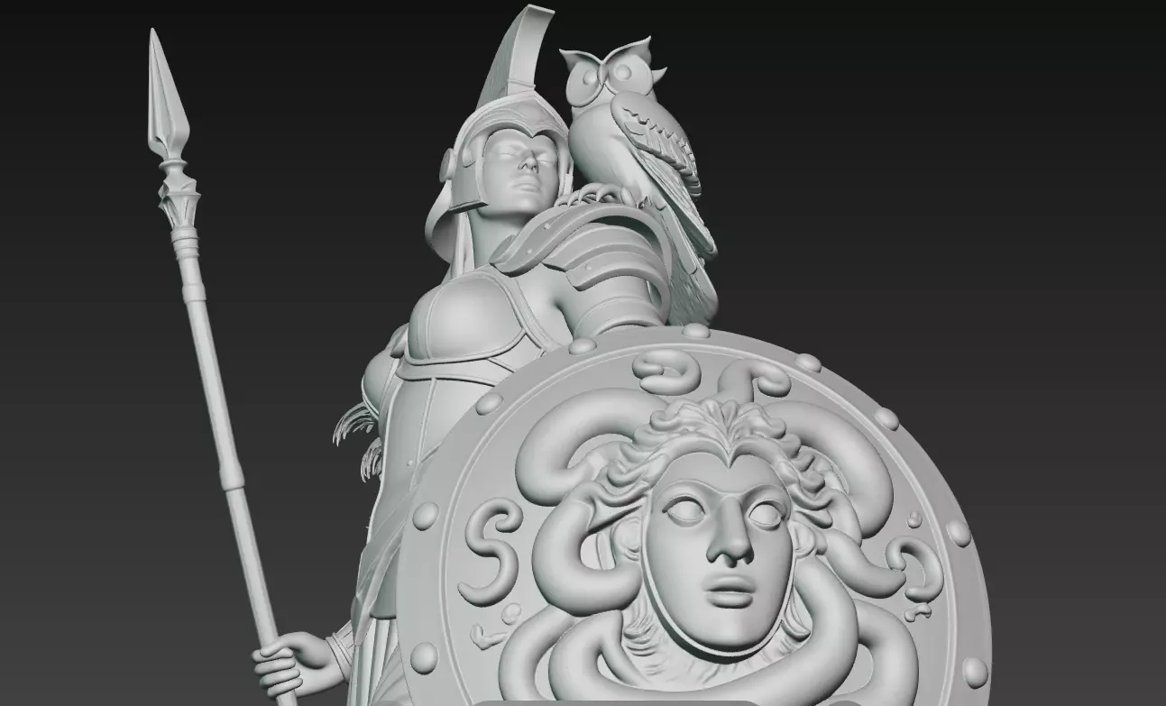 Athena - Goddess of Wisdom and War 3D Model 3D print model_6