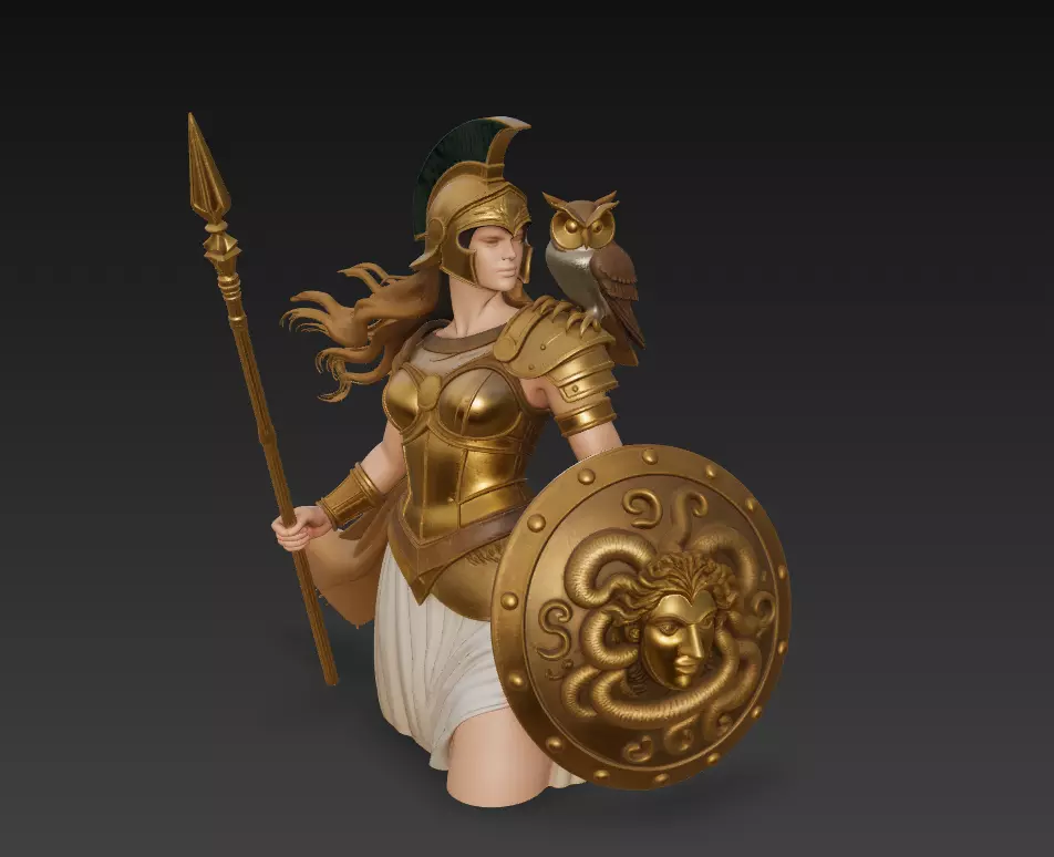 Athena - Goddess of Wisdom and War 3D Model 3D print model_0