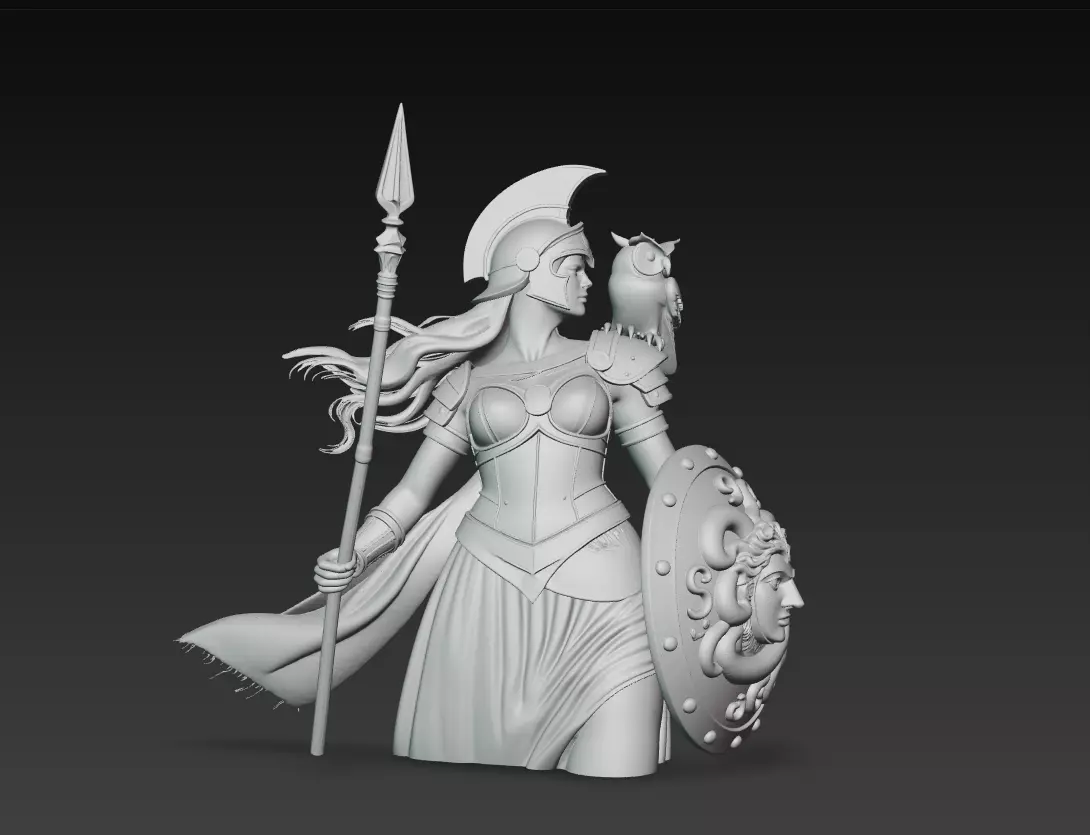 Athena - Goddess of Wisdom and War 3D Model 3D print model_5