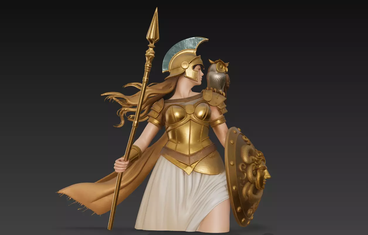 Athena - Goddess of Wisdom and War 3D Model 3D print model_3