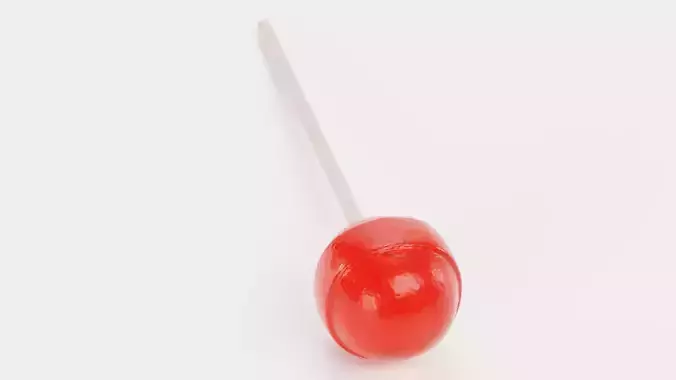 Lollipop V3 - Classic Round Hard Candy Pop on Stick 3D model 5