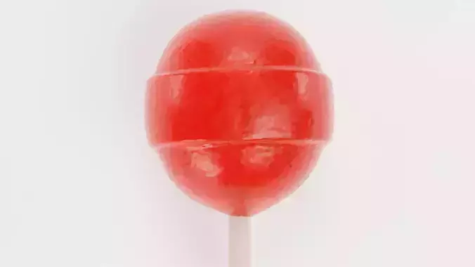 Lollipop V3 - Classic Round Hard Candy Pop on Stick 3D model 7