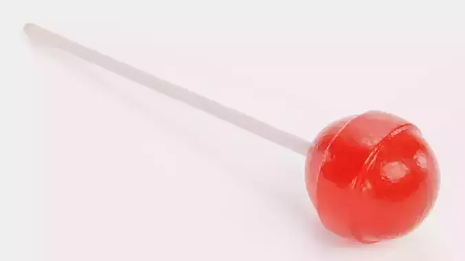 Lollipop V3 - Classic Round Hard Candy Pop on Stick 3D model 6