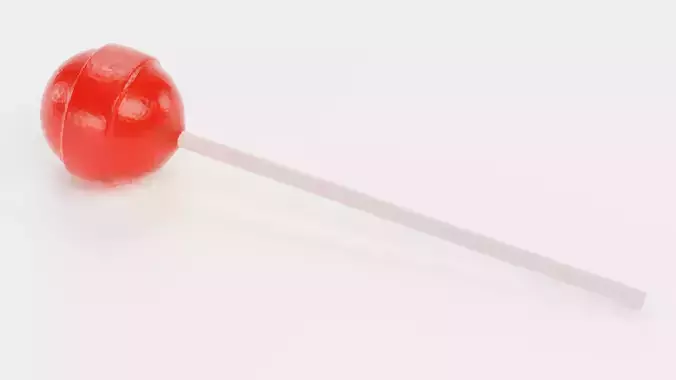 Lollipop V3 - Classic Round Hard Candy Pop on Stick 3D model 3