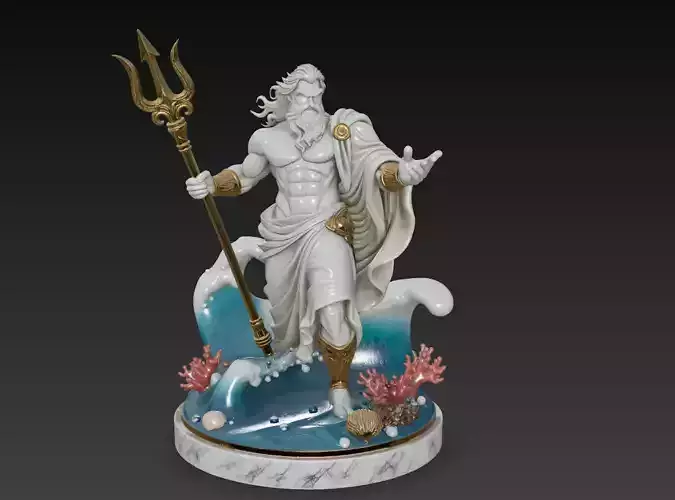 Poseidon Rising - Mythic Sea God 3D Model