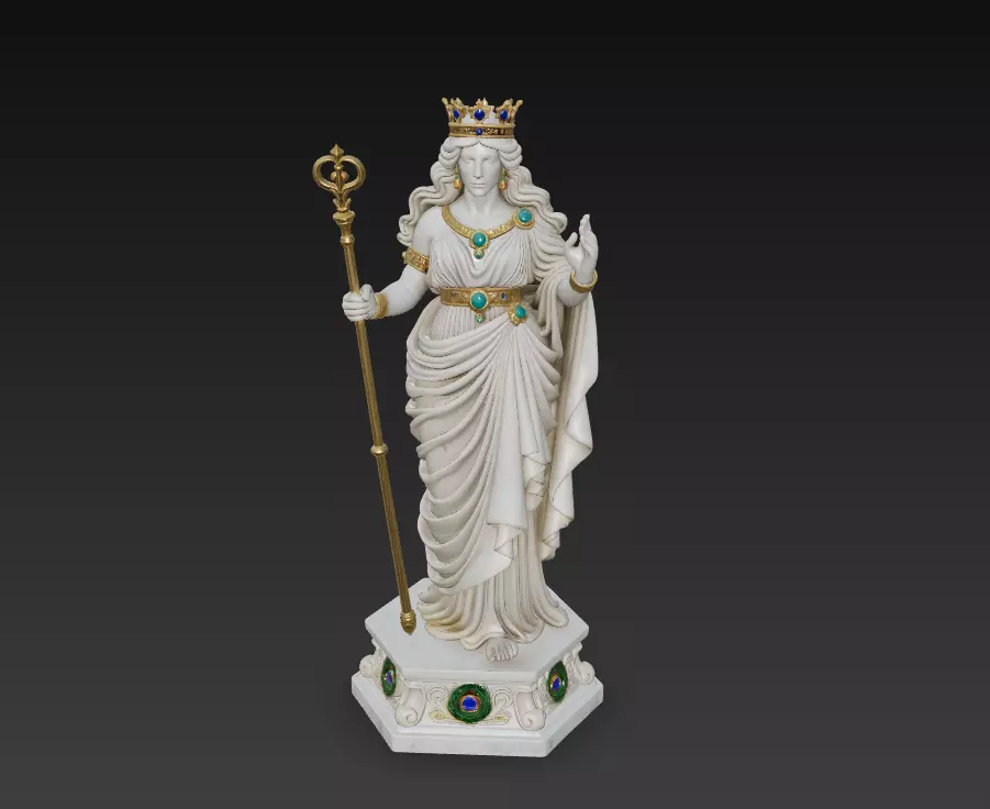 Regal Goddess of Wisdom- Mythic Queen Statue 3D Model 3D print model