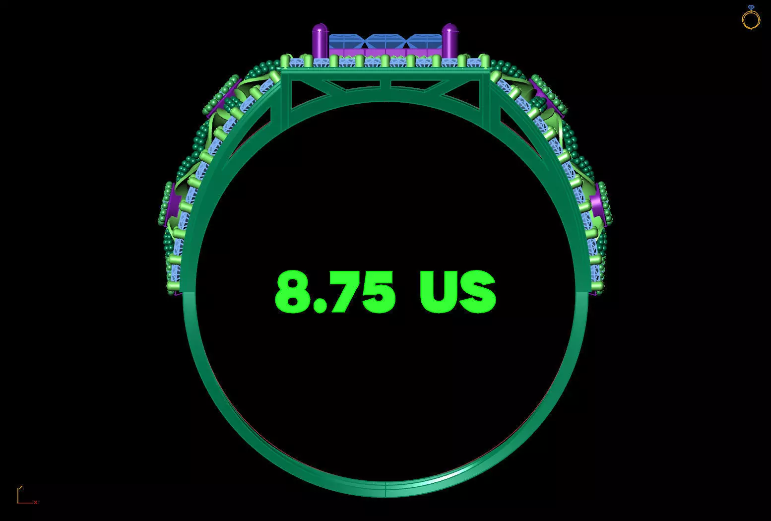 Invisible Set Cluster Ring Wide Floral Shank CAD for Printing 3D print model_5