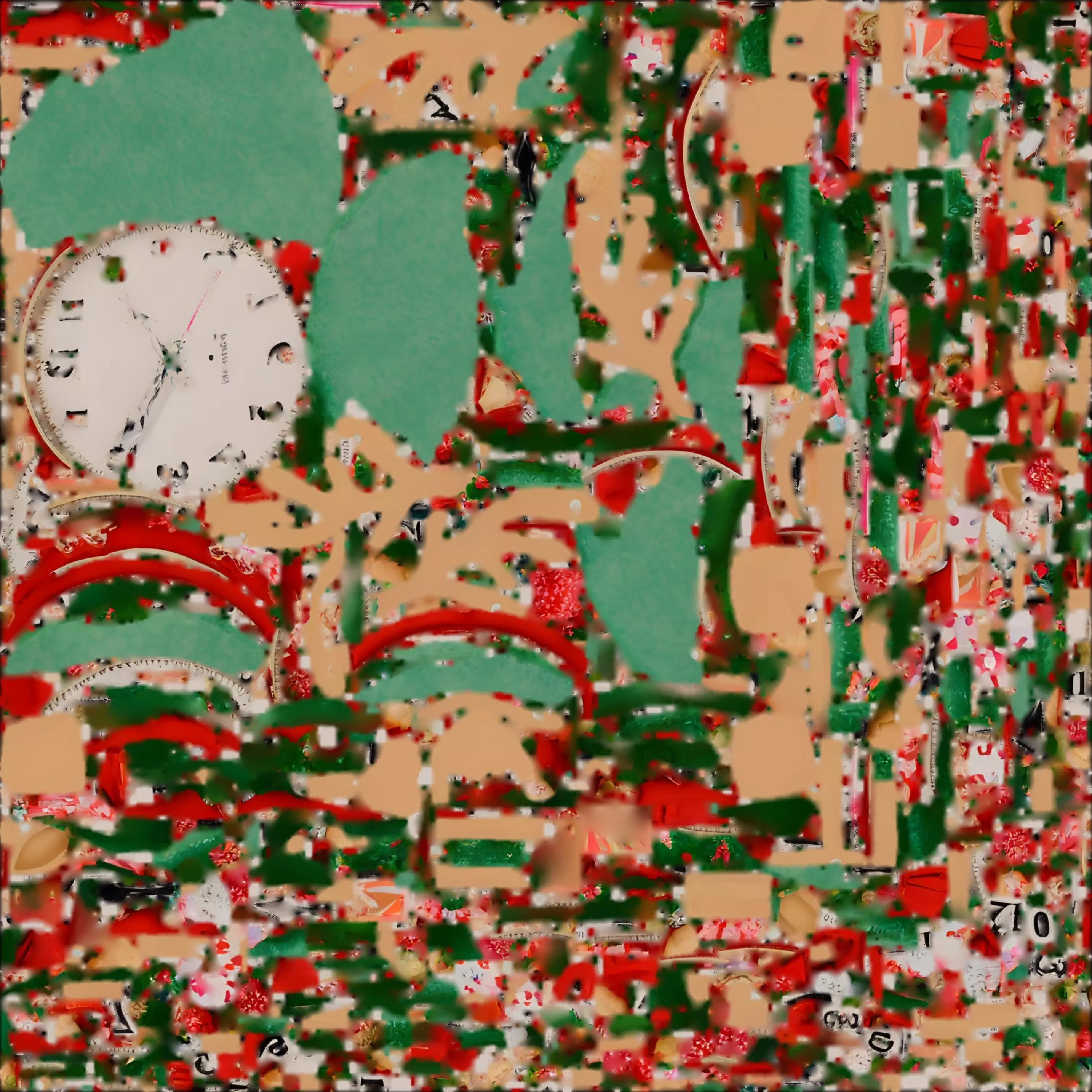 Christmas Pendulum Clock 3D Model Festive Wall Decor 3D model_1