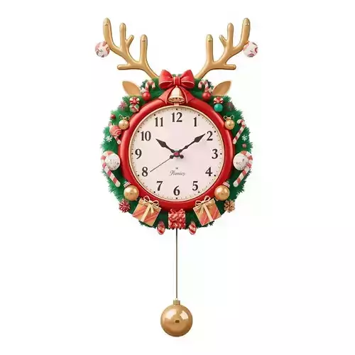 Christmas Pendulum Clock 3D Model Festive Wall Decor 3D model Christmas Pendulum Clock 3D Model Festive Wall Decor 3D model