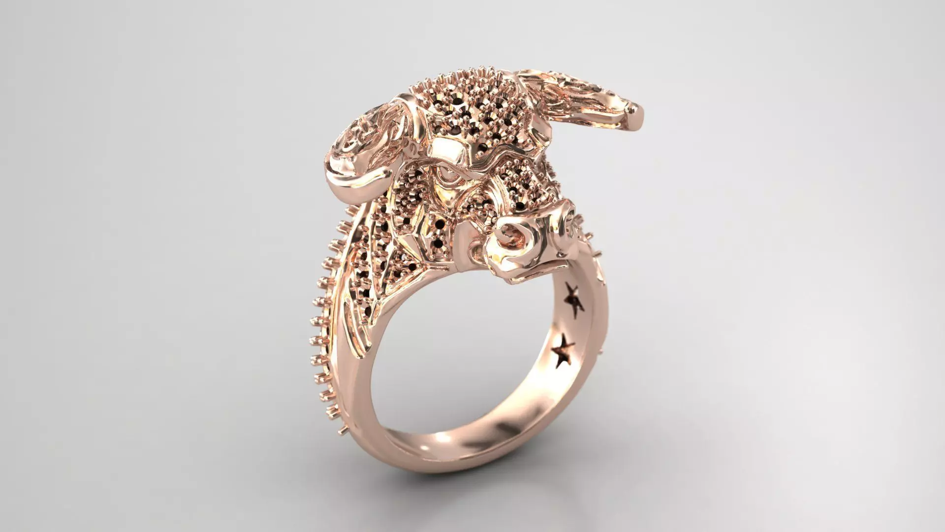 Taurus ring 3D print model_2