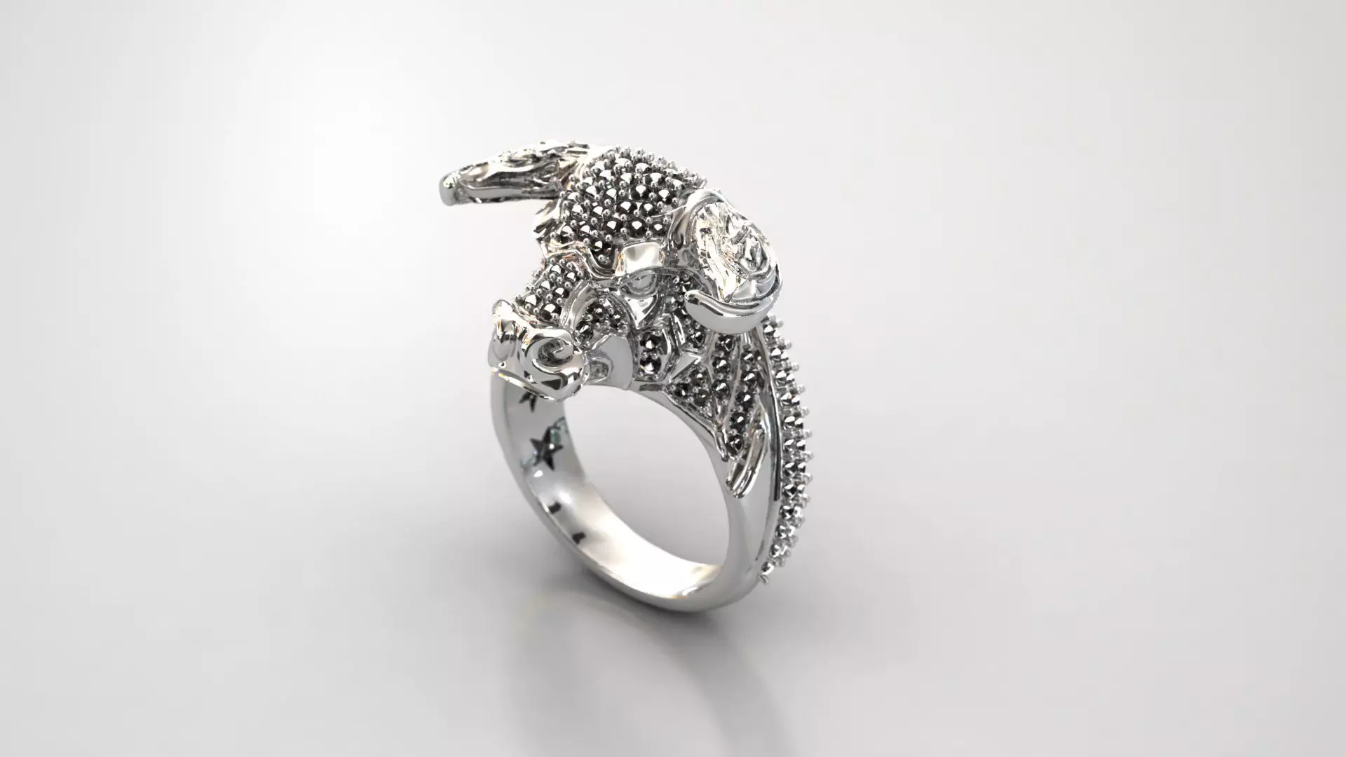 Taurus ring 3D print model_4