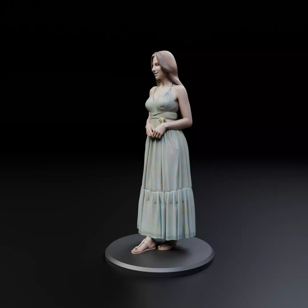 pin up woman dress model  3D print model_9