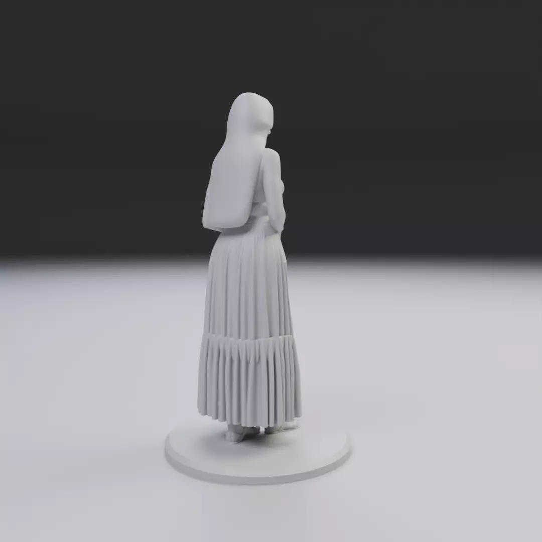 pin up woman dress model  3D print model_14