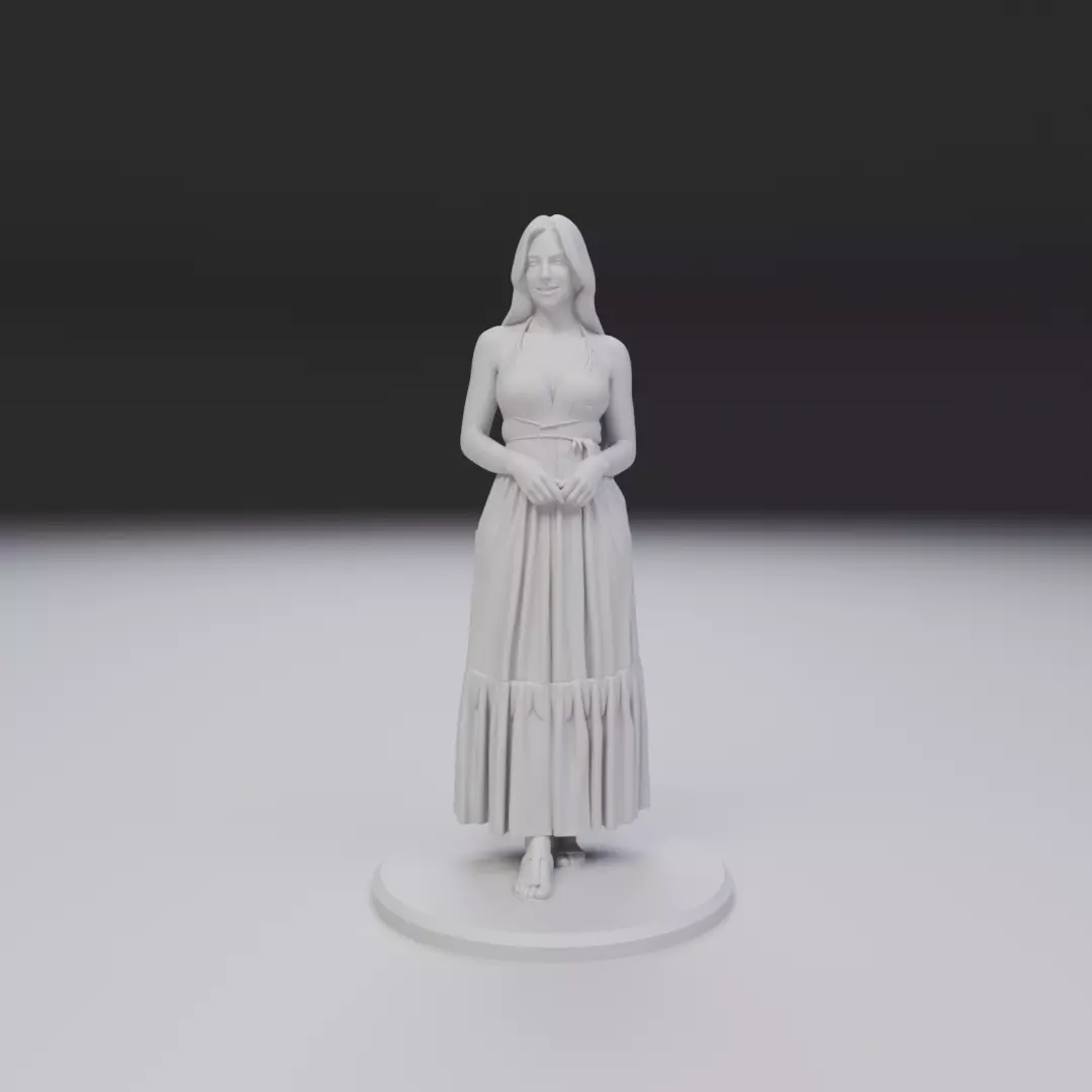 pin up woman dress model  3D print model_16
