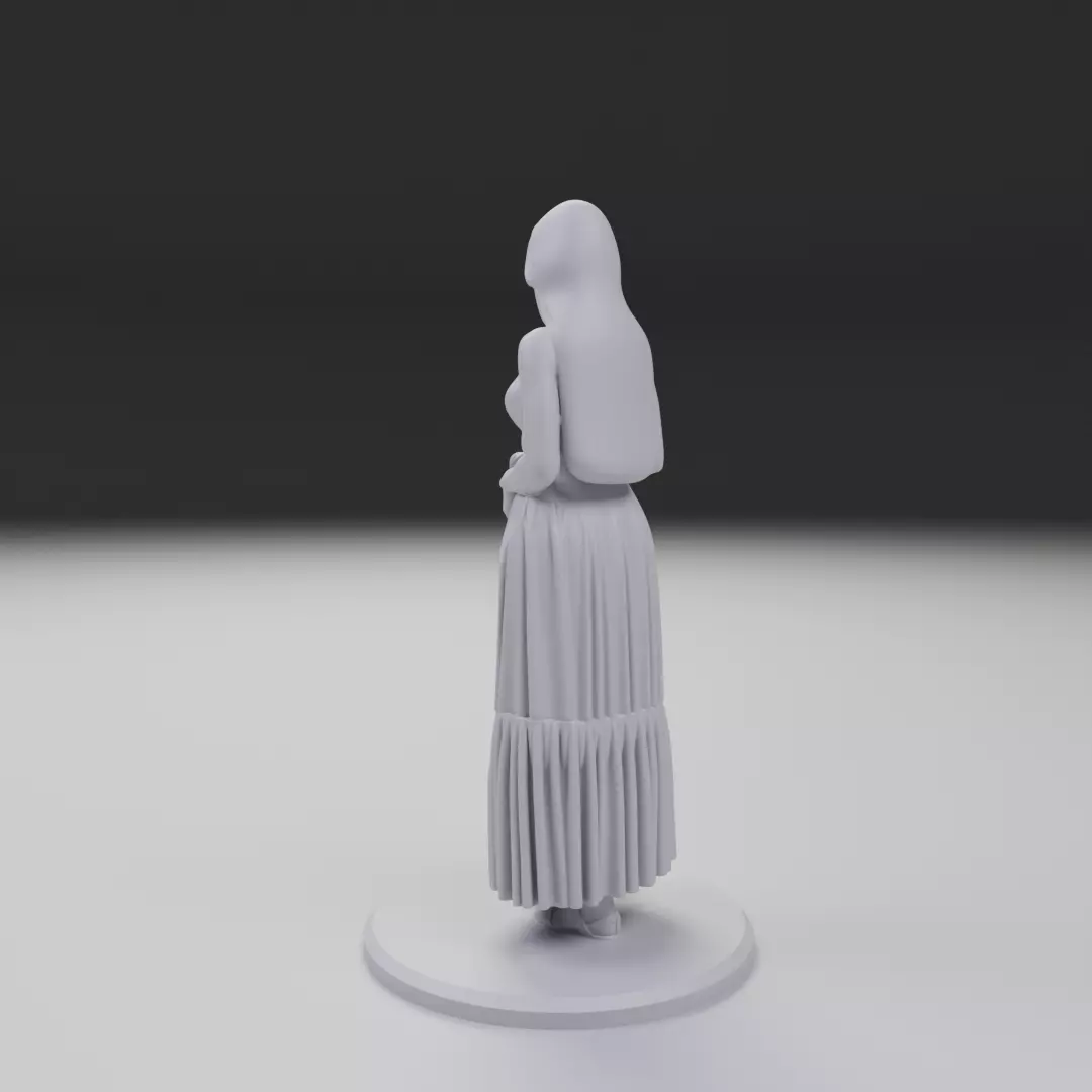 pin up woman dress model  3D print model_8