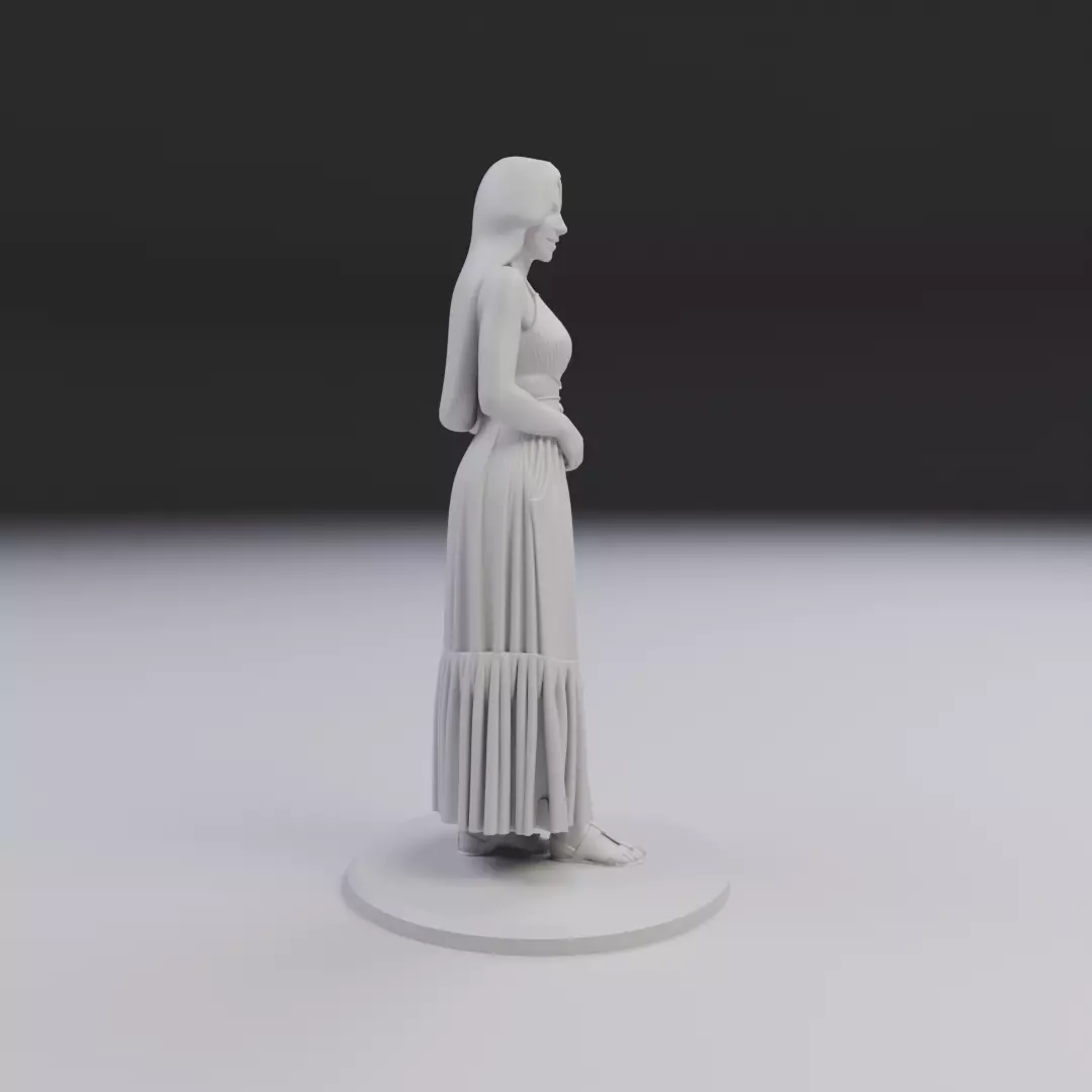 pin up woman dress model  3D print model_2